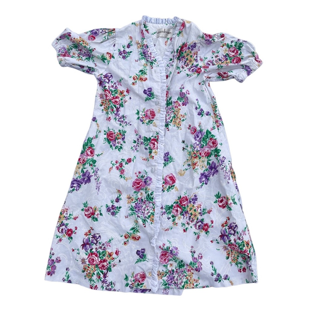 Vintage David Brown California Long Floral Button Dress